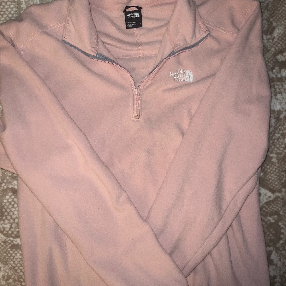 Like New The North Face 1/4 Zip Pink Sweater Sz Large
